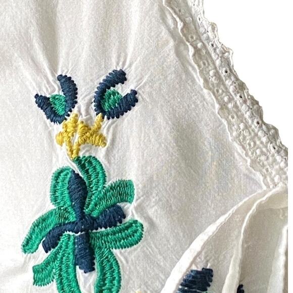 NICK & MO Bohemian White Cotton Embroidered Boho Summer Dress ~ Women's LARGE - Picture 6 of 10